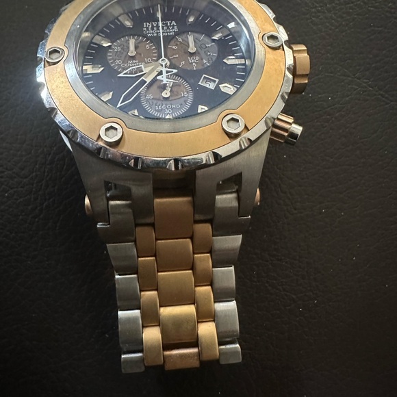 Invicta Men's 52mm Reserve Subaqua Black/Gold SS Chronograph Quartz Watch 5215 - Picture 8 of 14
